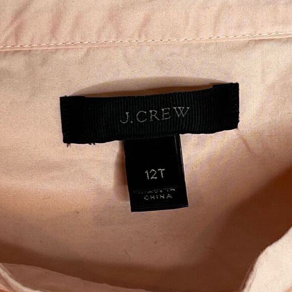 J. Crew NWOT pink long sleeve funnel neck cotton blouse size 12T - Picture 11 of 13
